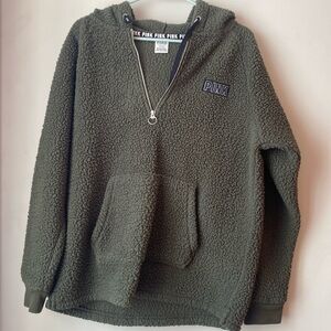 Victorias Secret Pink Hooded Pullover. 1/4 zip